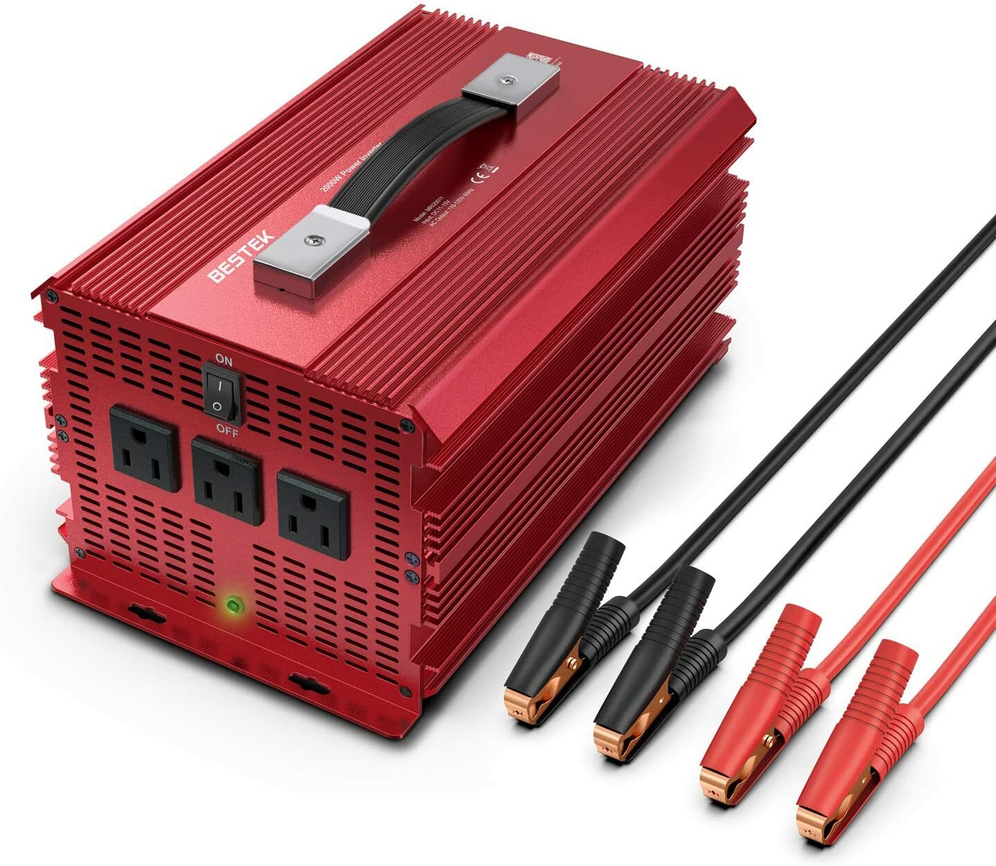 BESTEK 2000W Power Inverter 12V DC to 110V AC Adapter Charger Supply Peak 4600W