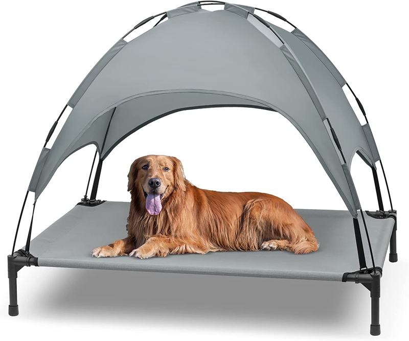 With Canopy, Outdoor Dog Cot With Removable Canopy Shade Ten