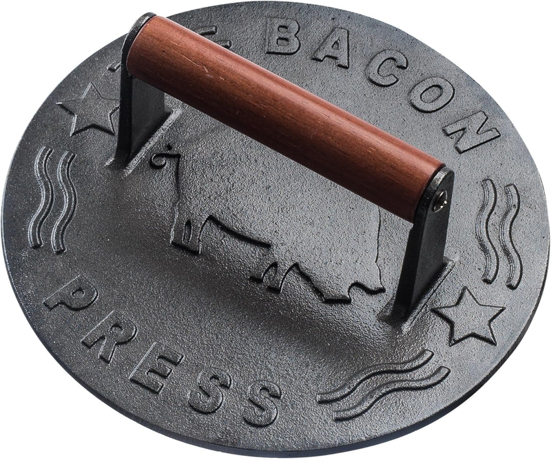 Heavy-Duty Cast Iron Burger Press 8.5 Inch round Burger Smasher, Grill Press Fo