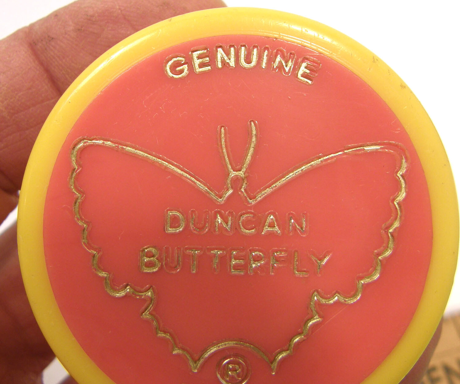 VINTAGE LATE 1960'S EARLY 1970'S DUNCAN BUTTERFLY YOYO YO-YO  YELLOW & ORANGE