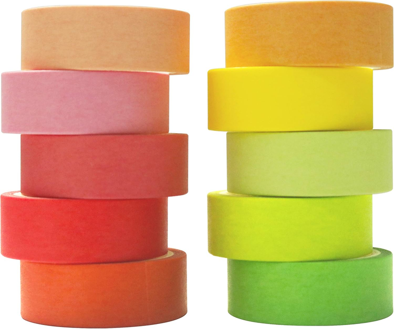 Washi Tape Set, 20 Rolls Colored Masking Tape, 15mm Rainbow Pastel Writable Colo