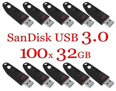 Pack of 100 SanDisk 32GB ULTRA USB 3.0 flash drive -SDCZ48-032G 32 GB