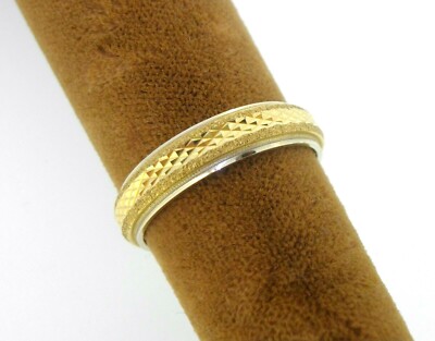 Band ring Goldmaster 14k white yellow gold two-tone  sz 8.75 or 5.75
