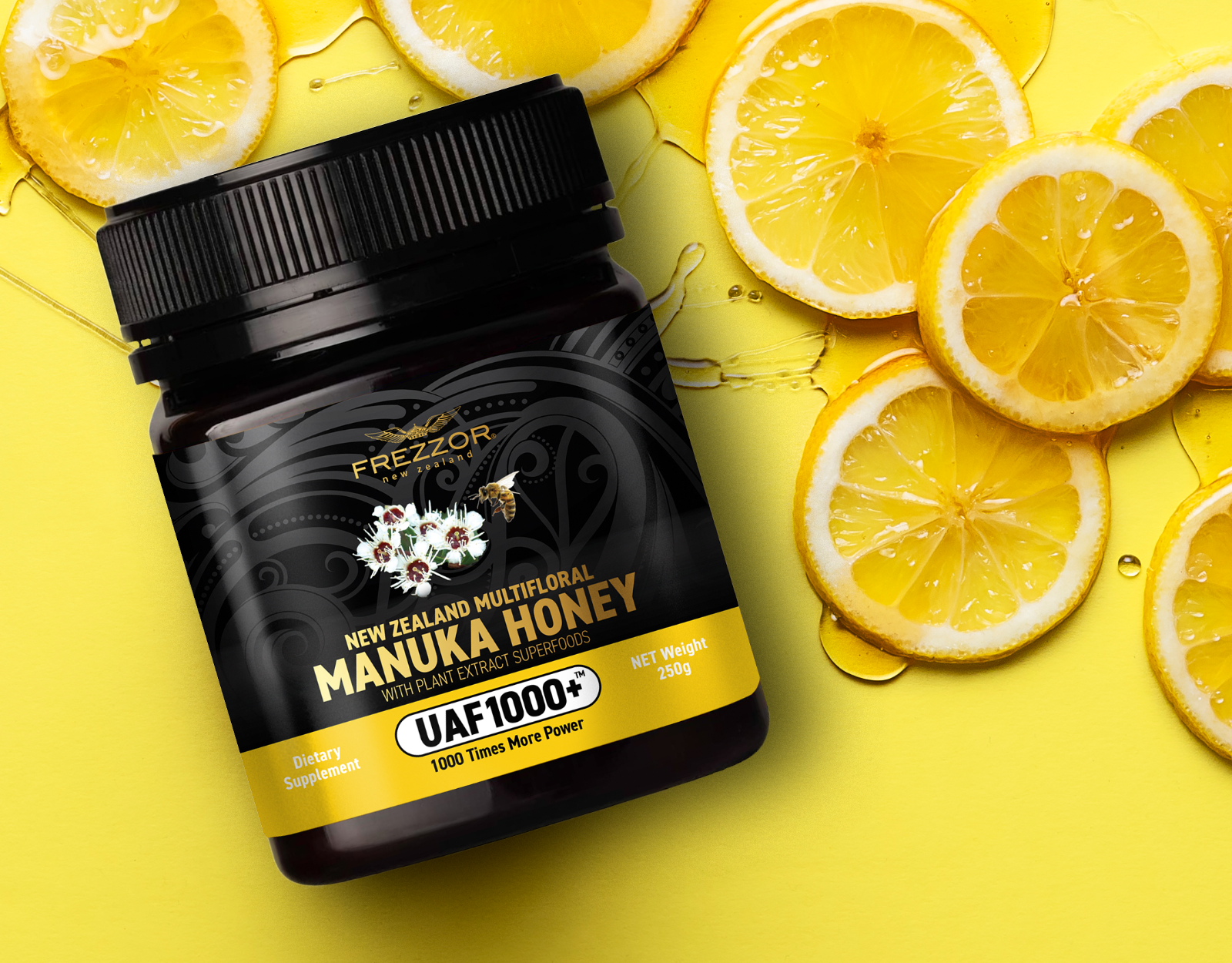 FREZZOR NEW ZEALAND MULTIFLORAL MANUKA HONEY UAF1000+, Cold & Flu Symptom Relief