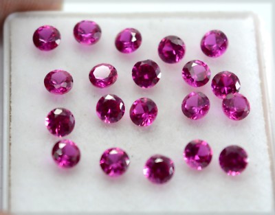 Natural Ruby Round Cut 3x3 mm Lot 20 Pcs 3.20 Ct Calibrated Loose Gemstone R1174
