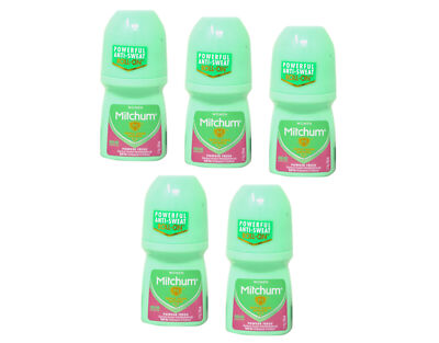 Mitchum Women Invisible Roll-On, Powder Fresh 1.7 oz - Pack of 5