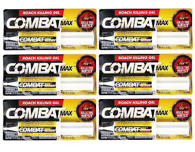Combat Max Roach Killing Gel for Indoor and Outdoor Use, 1 Syringe, Pack Of 6
