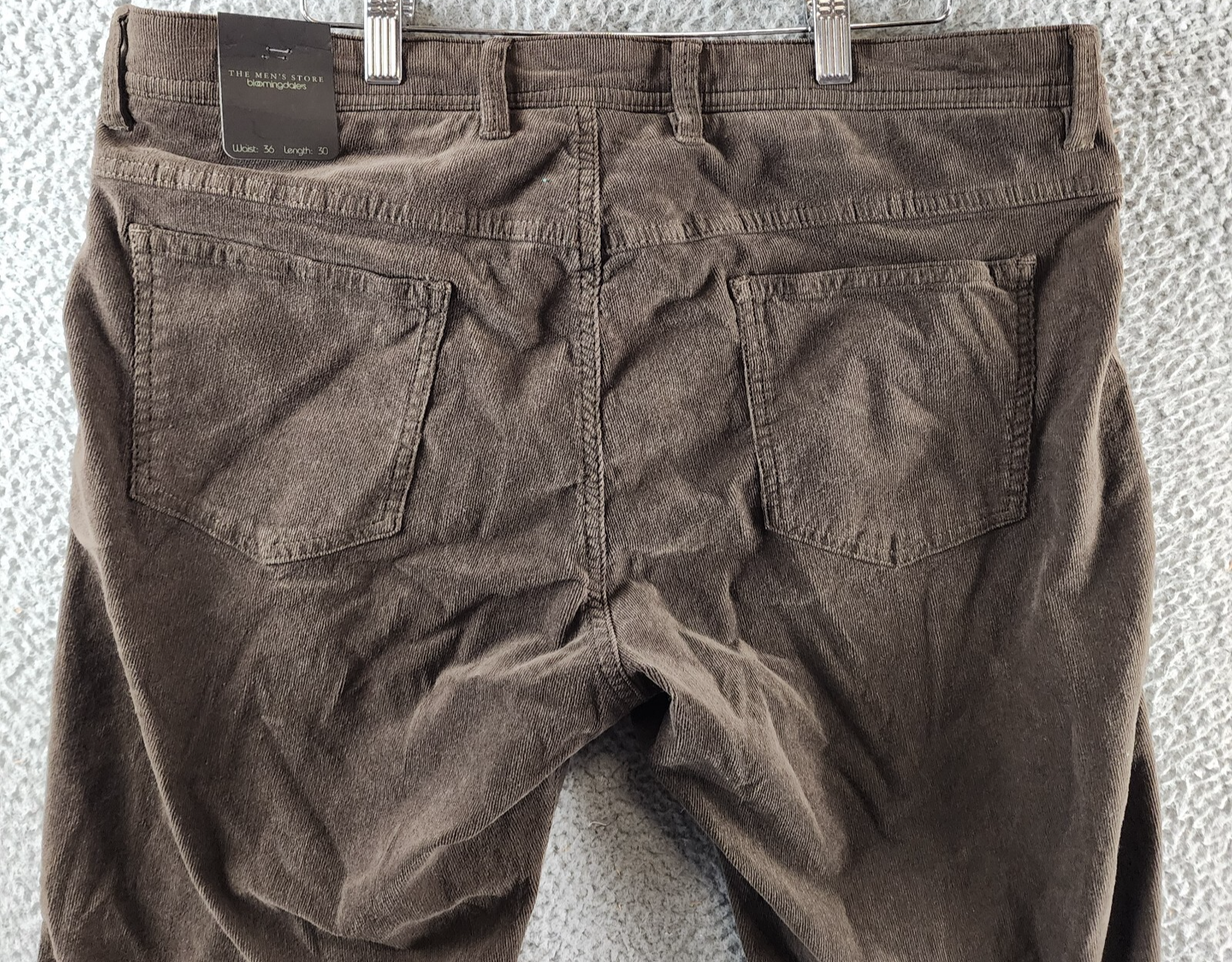 The Men's Store at Bloomingdale's Tailored Fit Corduroy Jeans 36Wx30L Dark Taupe - Picture 15 of 16