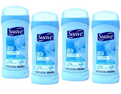 Suave 24 Hour Protection Powder Invisible Solid Anti-Perspirant, 2.6 oz - 4 Pack