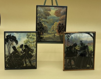 Mountain Silhouette Original Enamel Painting on Glass