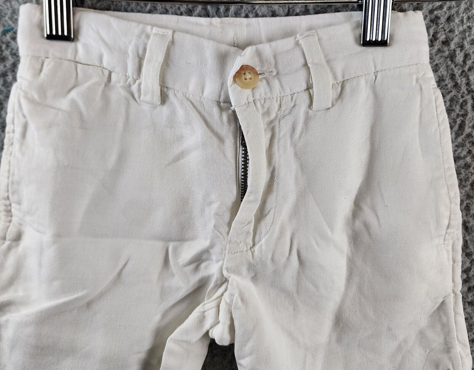 Polo Ralph Lauren Straight Fit Linen Blend Shorts Boys 4 Deckwash White Pockets - Picture 4 of 15