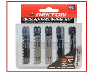 10PC T Type Jigsaw Blade Set Wood Metal Bosch Dewalt Hitachi Makita Festool