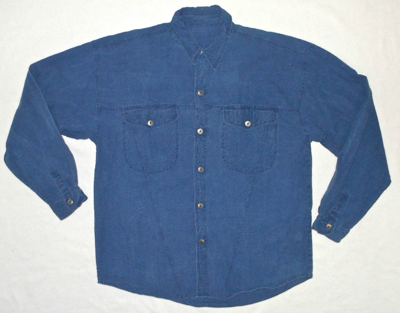 Camisas informales de cáñamo con botones para hombres