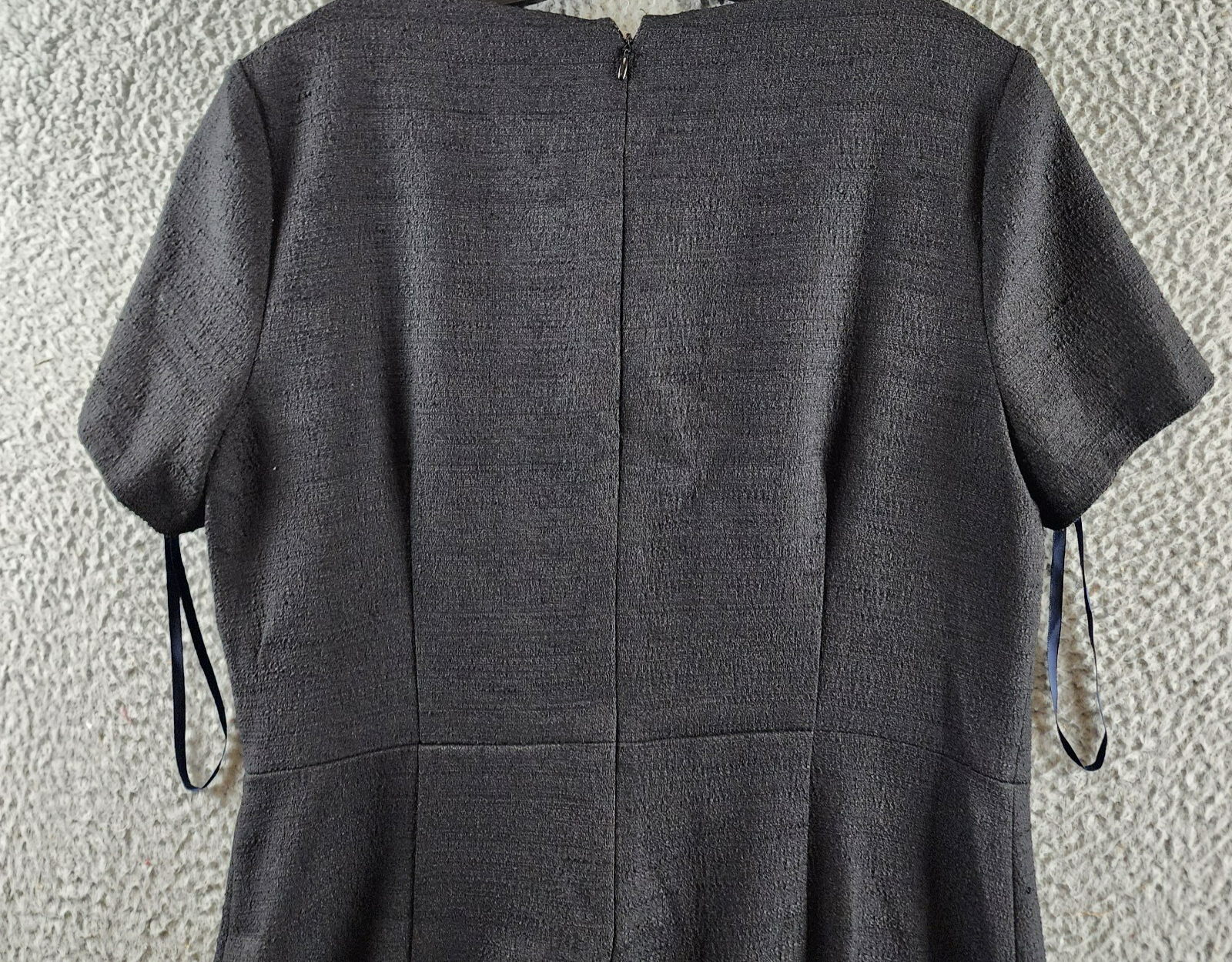 Tommy Hilfiger Round-Neck Fringe-Trim Dress Women's 12 Black Back Zip Closure - Picture 14 of 15