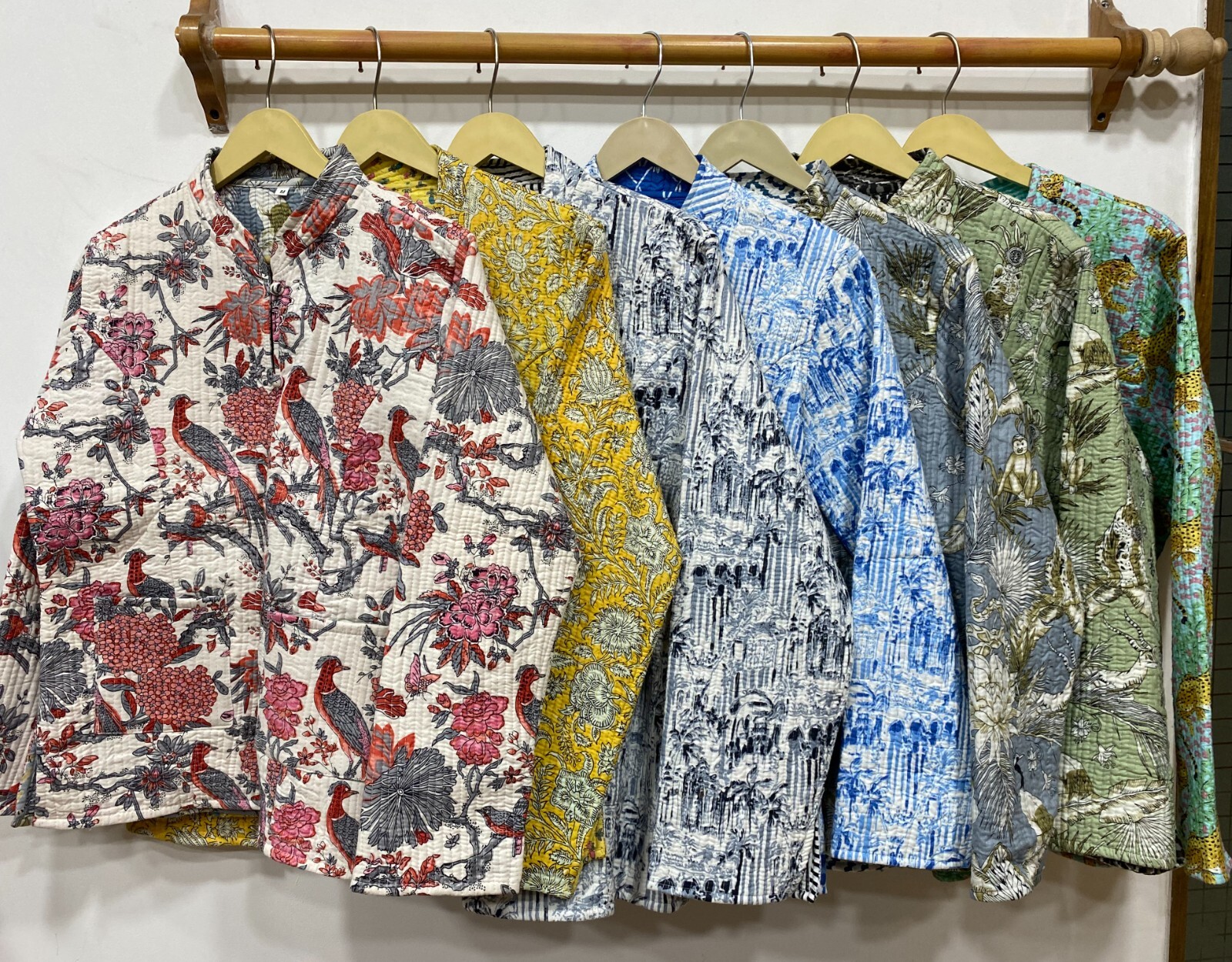 Pre-owned Handmade 10pc Cotton Quilted Jacket Assorted Short Reversible Jacket  Jacket In Multicolor