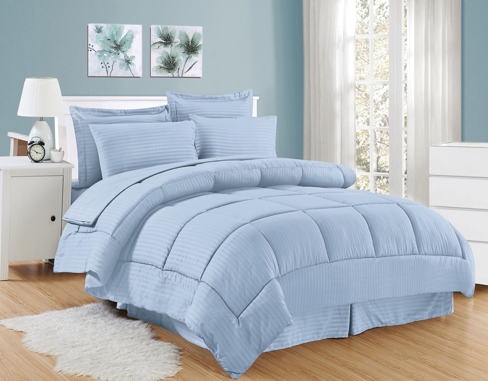 Hotel Collection 8 Pc Striped Bed In A Bag Comforter Set Asst