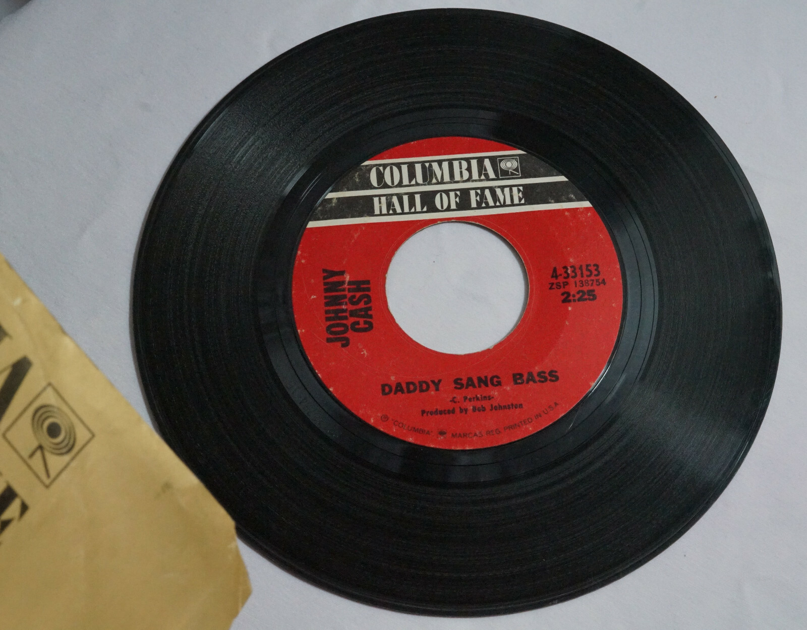 45 record Johnny Cash Columbia Hall of Fame Records 4-33153 Folsom Prison Blues