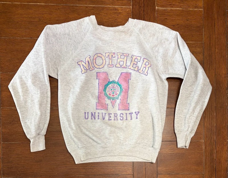 Vintage Cheek-O Sportswear Mother University Graphic Crewneck Sweatshirt