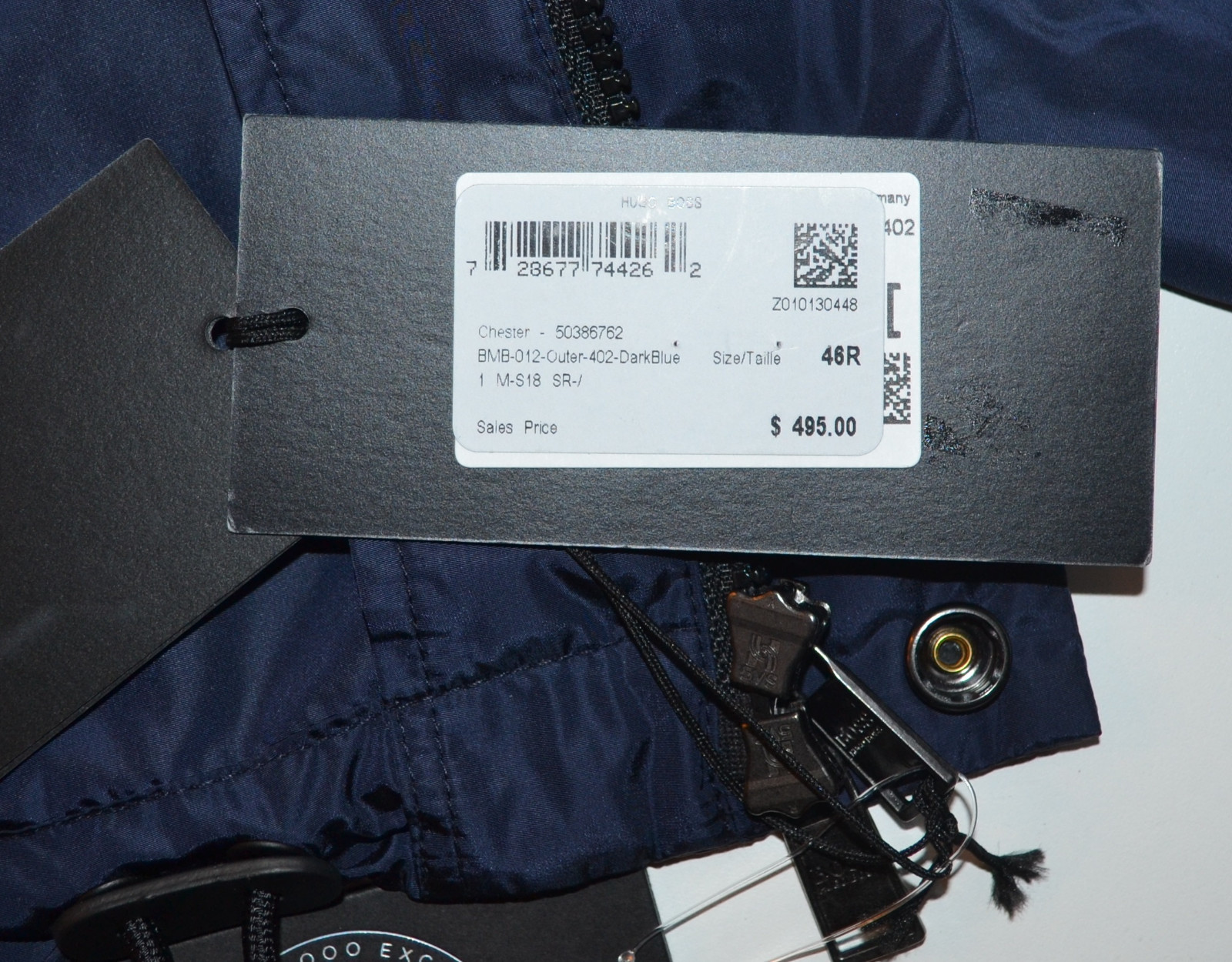 Pre-owned Hugo Boss Black Label By  Water-repellent Windbreaker Jacket In Blue
