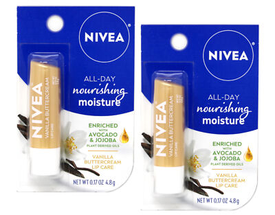 2 Pack of Nivea Vanilla Buttercream Lip Care 0.17 Ounce