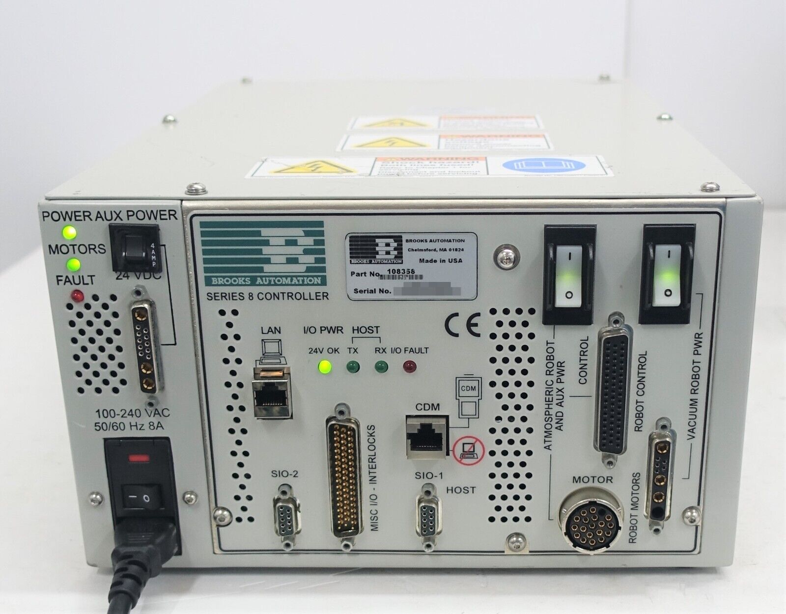 BROOKS 108358 799-010890-001 SERIES 8 CONTROLLER *POWERS UP BROOKS 108358 799-010890-001 SERIES 8 CONTROLLER *POWERS UP