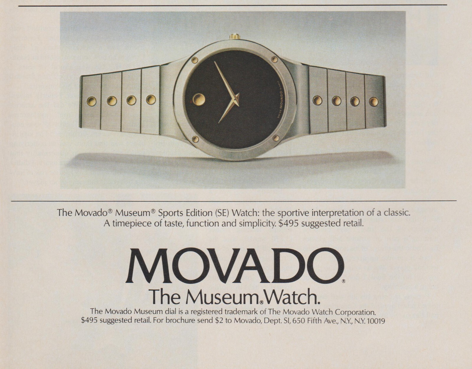 趣味・スポーツ・実用 MOVADO HISTORY 1989 Movado Watches - The Museum Sports Edition (SE) Watch