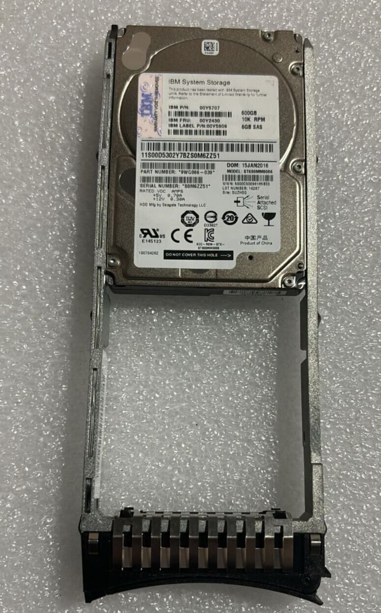 01LU584 01LU582 IBM 571GB 15K RPM SAS SFF-2 HDD | eBay