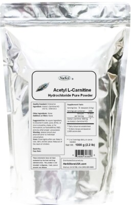 100% Pure Acetyl L-Carnitine Powder 1kg (2.2 Lb)  ALC Cognitive Health