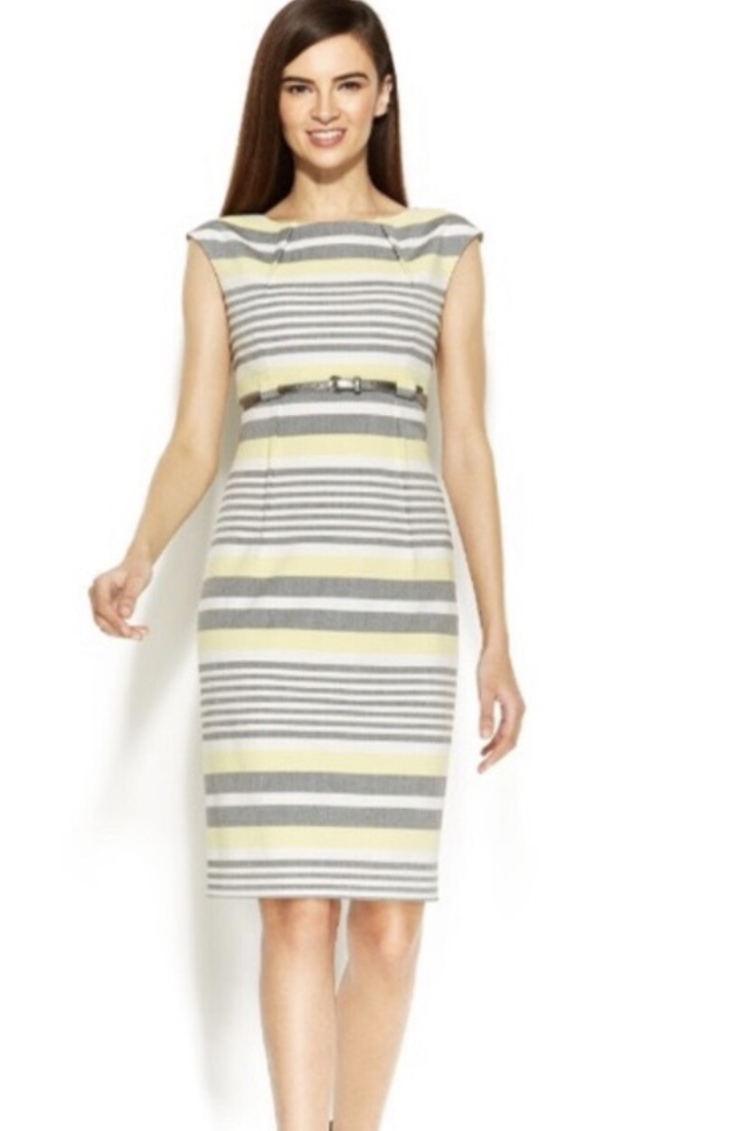 

Calvin Klein NWT Modern DAISY/WHITE с завышенной талией в несколько полосок, большие размеры, Daisy and white, Elegant