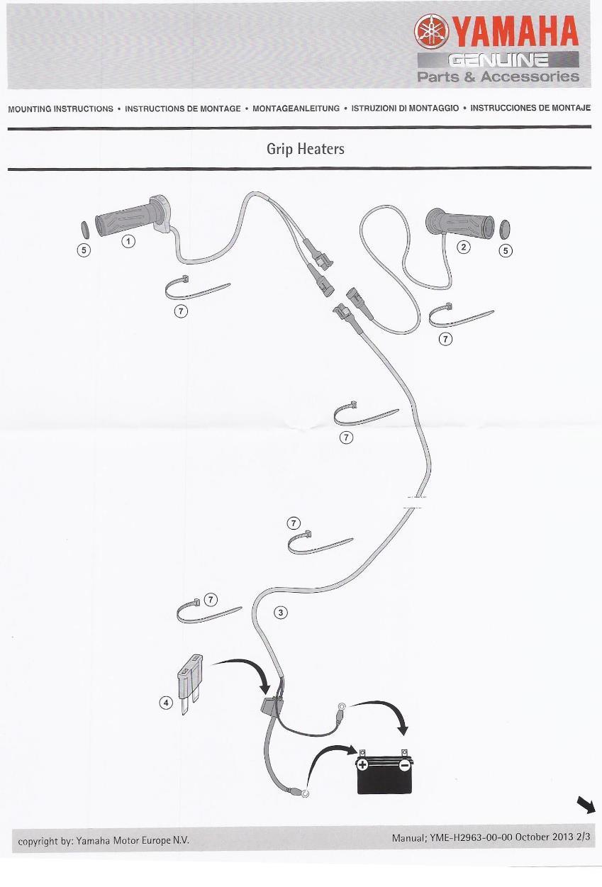 Genuine Yamaha Motorcycle Heated Grips- Fits all makes ... heated grips wiring diagram 