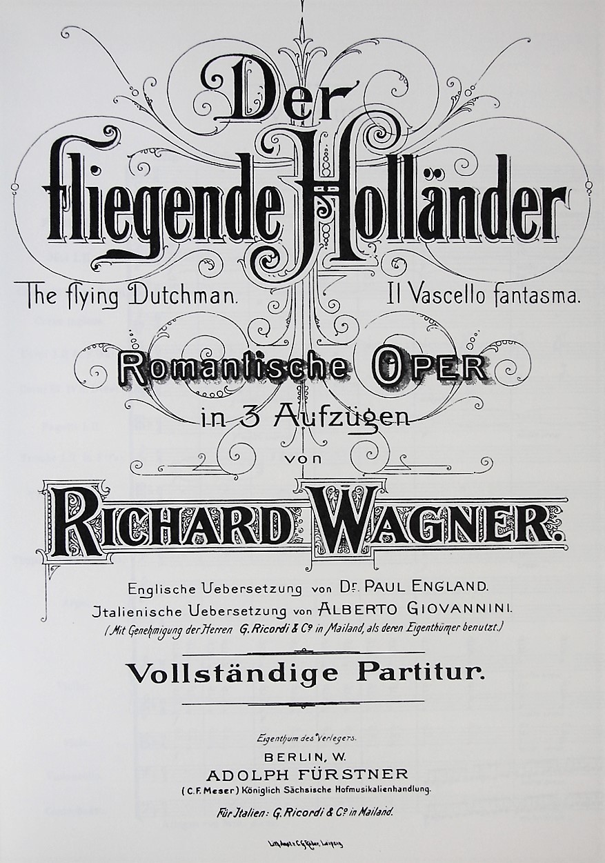 Richard Wagner Opera - The Flying Dutchman - Study Score Sheet Music Book