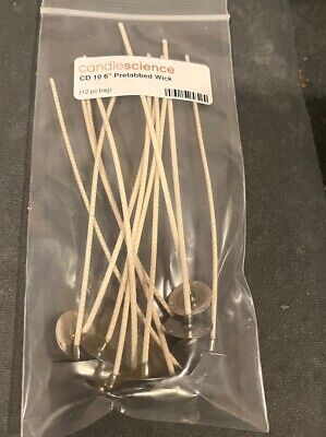 Candle Science CD 10 6  Pretabbed Wicks 12pc Bag Brand New
