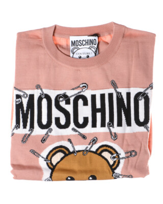Pre-owned Moschino Sweater Pullover Wool Italy Woman Pink V09195501 1147 Sz.xxs Make Offer