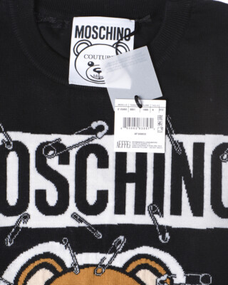 Pre-owned Moschino Dress F/w Wool Made In Italy Woman Black V04935501 1555 Sz.s Make Offer