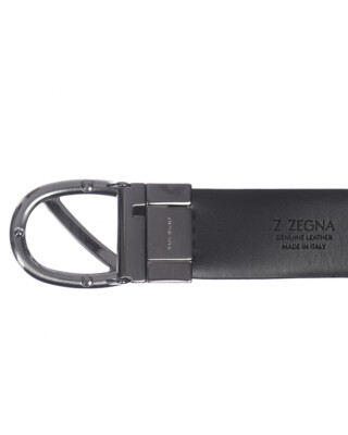 Pre-owned Zegna Belt Double Face Leather Italy Man Black Bkibm2994g Nvt Sz.105 Make Offer