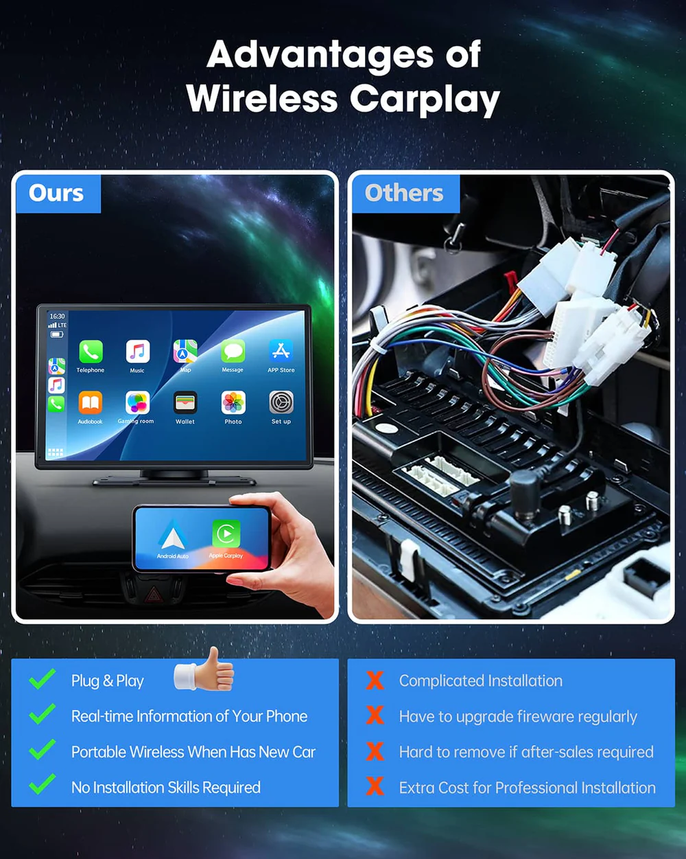 LAMTTO RC07 Nine Inch CarPlay & Android Auto Display