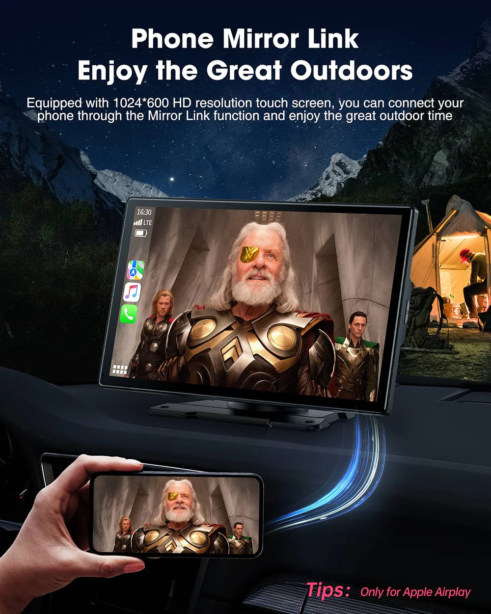 LAMTTO RC07 Nine Inch CarPlay & Android Auto Display