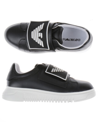 Scarpe Sneaker Emporio Armani Shoes In Pelle Uomo Nero