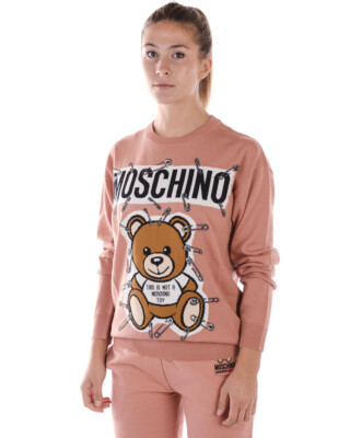 Pre-owned Moschino Sweater Pullover Wool Italy Woman Pink V09195501 1147 Sz.xxs Make Offer