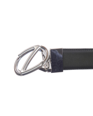 Pre-owned Zegna Belt Double Face Leather Italy Man Black Zpj45f408b Rmr Sz.95 Make Offer