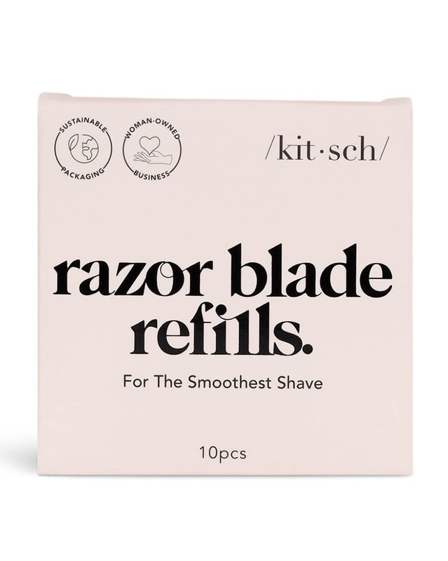 Kitsch Double Edge Safety Razor Kit for Women & Men, Long Metal Handle & Stainle