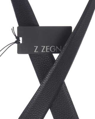 Pre-owned Zegna Belt Double Face Leather Italy Man Black Bkibm2994g Nvt Sz.105 Make Offer