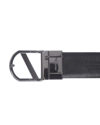 Pre-owned Zegna Belt Double Face Leather Italy Man Black Bspox19324 Zfn Sz.105 Make Offer