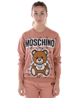 Pre-owned Moschino Sweater Pullover Wool Italy Woman Pink V09195501 1147 Sz.xxs Make Offer