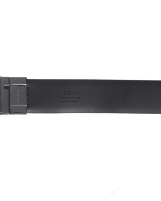 Pre-owned Zegna Belt Double Face Leather Italy Man Black Bkibm2994g Nvt Sz.105 Make Offer