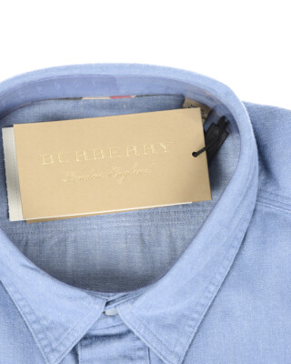 Pre-owned Burberry Shirt Cotton Man Light Blue 4056304 Sz.l Make Offer