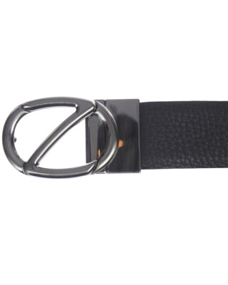 Pre-owned Zegna Belt Double Face Leather Italy Man Black Bkibm2994g Nvt Sz.105 Make Offer