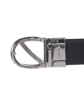 Pre-owned Zegna Belt Double Face Leather Italy Man Black Zpj45f408b Rmr Sz.95 Make Offer