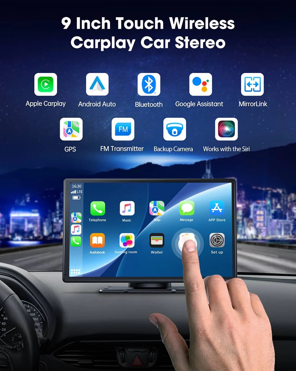 LAMTTO RC07 Nine Inch CarPlay & Android Auto Display