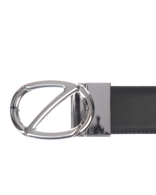 Pre-owned Zegna Belt Double Face Leather Italy Man Black Zpj45f408b Rmr Sz.95 Make Offer